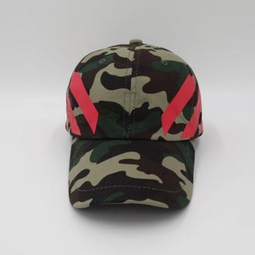 Camouflage Off-White Stripe Baseball Cap Red Striped Diagonals Hat 2