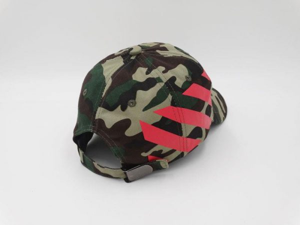 Camouflage Off-White Stripe Baseball Cap Red Striped Diagonals Hat