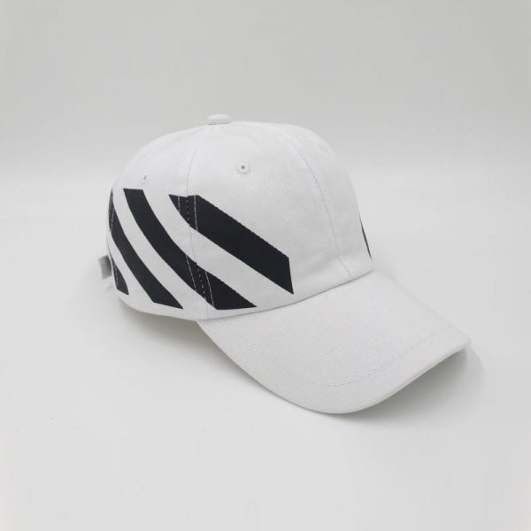 White Off-White Stripe Baseball White Cap Red hat Striped Diagonals