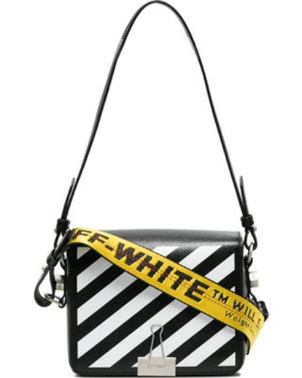 off white red binder clip bag